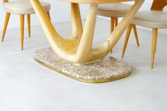 Vittorio Dassi Mobilificio Dassi Dassi Elegant table with marble base blond maple wood structure and glass top - 2769933
