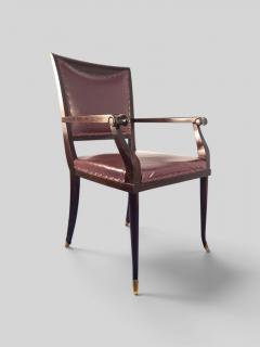 Vittorio Dassi Mobilificio Dassi Dassi Italian Mid Century Leather Desk Armchair designed by Vittorio Dassi 1950s - 4742916