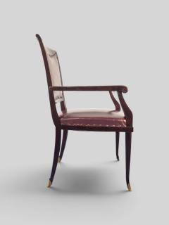 Vittorio Dassi Mobilificio Dassi Dassi Italian Mid Century Leather Desk Armchair designed by Vittorio Dassi 1950s - 4742917