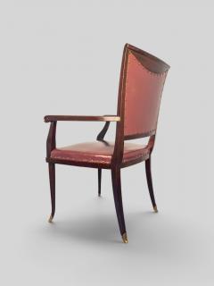 Vittorio Dassi Mobilificio Dassi Dassi Italian Mid Century Leather Desk Armchair designed by Vittorio Dassi 1950s - 4742920