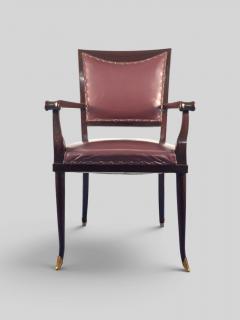 Vittorio Dassi Mobilificio Dassi Dassi Italian Mid Century Leather Desk Armchair designed by Vittorio Dassi 1950s - 4742922