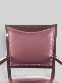 Vittorio Dassi Mobilificio Dassi Dassi Italian Mid Century Leather Desk Armchair designed by Vittorio Dassi 1950s - 4742924