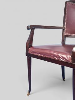 Vittorio Dassi Mobilificio Dassi Dassi Italian Mid Century Leather Desk Armchair designed by Vittorio Dassi 1950s - 4742925