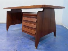 Vittorio Dassi Mobilificio Dassi Dassi Italian Mid Century Teakwood Executive Desk by Vittorio Dassi 1950s - 3745425