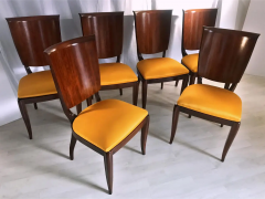 Vittorio Dassi Mobilificio Dassi Dassi Italian Mid Century Yellow Dining Chairs by Vittorio Dassi Set of Six 1950s - 2601805