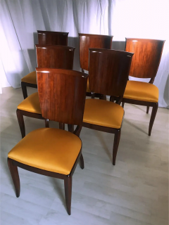 Vittorio Dassi Mobilificio Dassi Dassi Italian Mid Century Yellow Dining Chairs by Vittorio Dassi Set of Six 1950s - 2601811