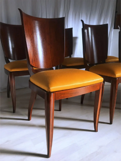 Vittorio Dassi Mobilificio Dassi Dassi Italian Mid Century Yellow Dining Chairs by Vittorio Dassi Set of Six 1950s - 2601813