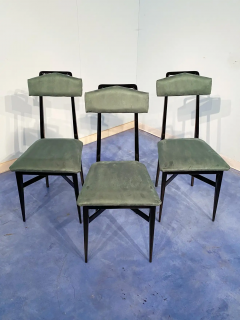 Vittorio Dassi Mobilificio Dassi Dassi Italian Midcentury Dining Room Set Green Marble Table and Chairs by Dassi 1950s - 2602869