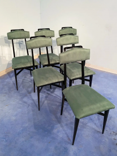 Vittorio Dassi Mobilificio Dassi Dassi Italian Midcentury Dining Room Set Green Marble Table and Chairs by Dassi 1950s - 2602871