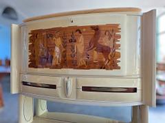 Vittorio Dassi Mobilificio Dassi Dassi Italian Midcentury Parchement Sideboard or Cabiner Bar Designed by Dassi 1950s - 4620410