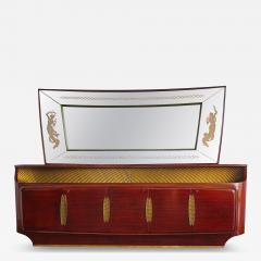 Vittorio Dassi Mobilificio Dassi Dassi Italian Midcentury Sideboard with Mirror designed by Vittorio Dassi 1950s - 4609921