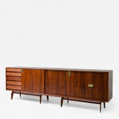 Vittorio Dassi Mobilificio Dassi Dassi Large rosewood cabinet with 5 side drawers two sliding doors and one compartmen - 2766407