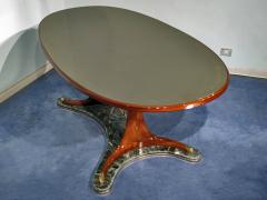 Vittorio Dassi Mobilificio Dassi Dassi Mid Century Italian Oval Dining Table in Hardwood by Vittorio Dassi 1950s - 2760077