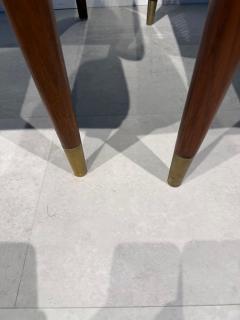 Vittorio Dassi Mobilificio Dassi Dassi Pair of Italian Modern Walnut Cane and Brass Armchairs Vittorio Dassi 1960s - 4605865