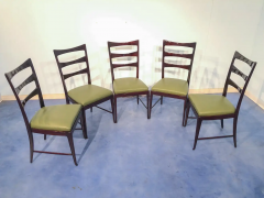Vittorio Dassi Mobilificio Dassi Dassi Set of Six Italian Mid Century Dining Room Mahogany Chairs by Vittorio Dassi - 2602052