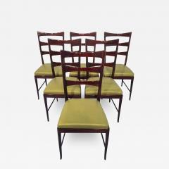 Vittorio Dassi Mobilificio Dassi Dassi Set of Six Italian Mid Century Dining Room Mahogany Chairs by Vittorio Dassi - 2613051