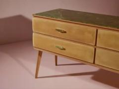 Vittorio Dassi Mobilificio Dassi Dassi Vittorio Dassi Chest of Drawers in Maple Wood with Green Onyx Italy 1950s - 3791576