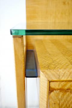 Vittorio Dassi Mobilificio Dassi Dassi pair of Vittorio Dassi bed side tables maple veneered brass and glass 1950 - 4127217