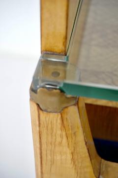 Vittorio Dassi Mobilificio Dassi Dassi pair of Vittorio Dassi bed side tables maple veneered brass and glass 1950 - 4127218