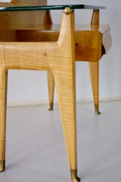 Vittorio Dassi Mobilificio Dassi Dassi pair of Vittorio Dassi bed side tables maple veneered brass and glass 1950 - 4127221
