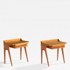 Vittorio Dassi Nightstands with Wood and Glass Italy 1950s - 4793420