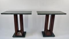 Vittorio Dassi Pair of Dassi verde alpi Marble and Rosewood Console Tables 1940 - 1907187