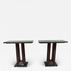 Vittorio Dassi Pair of Dassi verde alpi Marble and Rosewood Console Tables 1940 - 1908361