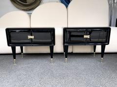 Vittorio Dassi Pair of Lacquered and Brass Nightstands by Vittorio Dassi Italy 1950s - 1972511