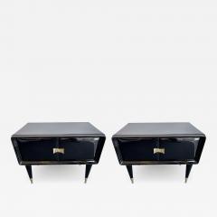 Vittorio Dassi Pair of Lacquered and Brass Nightstands by Vittorio Dassi Italy 1950s - 1973579