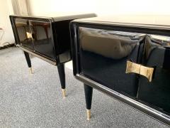 Vittorio Dassi Pair of Lacquered and Bronze End Tables by Vittorio Dassi Italy 1950s - 972402