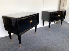 Vittorio Dassi Pair of Lacquered and Bronze End Tables by Vittorio Dassi Italy 1950s - 972406