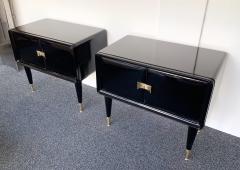 Vittorio Dassi Pair of Lacquered and Bronze End Tables by Vittorio Dassi Italy 1950s - 972408