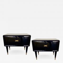 Vittorio Dassi Pair of Lacquered and Bronze End Tables by Vittorio Dassi Italy 1950s - 973901
