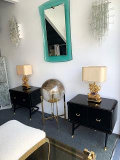 Vittorio Dassi Pair of Lacquered and Bronze End Tables by Vittorio Dassi Italy 1950s - 1078396