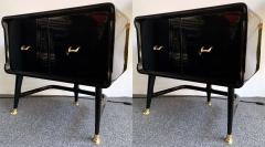 Vittorio Dassi Pair of Lacquered and Bronze End Tables by Vittorio Dassi Italy 1950s - 1078405