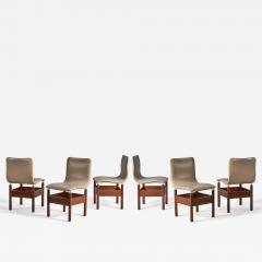 Vittorio Introini Chelsea Dining Room Chairs in Leather Italy 1960s - 4793421