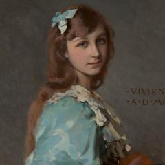 Vittorio Matteo Corcos A large portrait of Vivien Chartres by Vittorio Matteo Corcos - 2951088