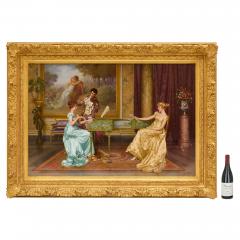Vittorio Reggianini The Recital large antique Italian genre oil painting by Vittorio Reggianini - 4380521