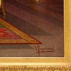 Vittorio Reggianini The Recital large antique Italian genre oil painting by Vittorio Reggianini - 4380591