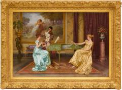 Vittorio Reggianini The Recital large antique Italian genre oil painting by Vittorio Reggianini - 4383428