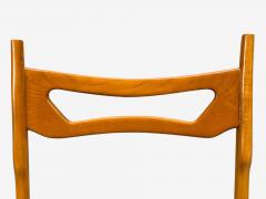 Vittorio Vago Mobili Six Dining Chairs Fruitwood Fabric Italy 1960s - 4533670