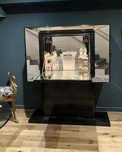 Vittorio Valabrega Rare mirrored with black lacquer bar cabinet by Vittorio Valabrega - 3376859