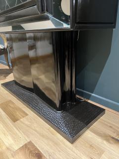 Vittorio Valabrega Rare mirrored with black lacquer bar cabinet by Vittorio Valabrega - 3376862