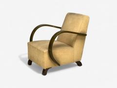 Vittorio Valabrega Vittorio Valabrega Beige Velvet Bentwood Lounge Chairs Italy 1940s - 4301754