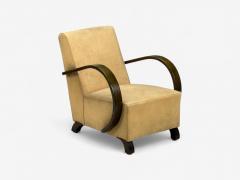 Vittorio Valabrega Vittorio Valabrega Beige Velvet Bentwood Lounge Chairs Italy 1940s - 4301755