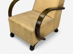 Vittorio Valabrega Vittorio Valabrega Beige Velvet Bentwood Lounge Chairs Italy 1940s - 4301758