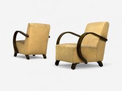 Vittorio Valabrega Vittorio Valabrega Beige Velvet Bentwood Lounge Chairs Italy 1940s - 4301759