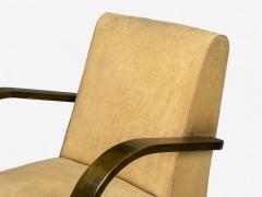 Vittorio Valabrega Vittorio Valabrega Beige Velvet Bentwood Lounge Chairs Italy 1940s - 4301760