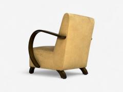 Vittorio Valabrega Vittorio Valabrega Beige Velvet Bentwood Lounge Chairs Italy 1940s - 4301762