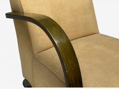 Vittorio Valabrega Vittorio Valabrega Beige Velvet Bentwood Lounge Chairs Italy 1940s - 4301763